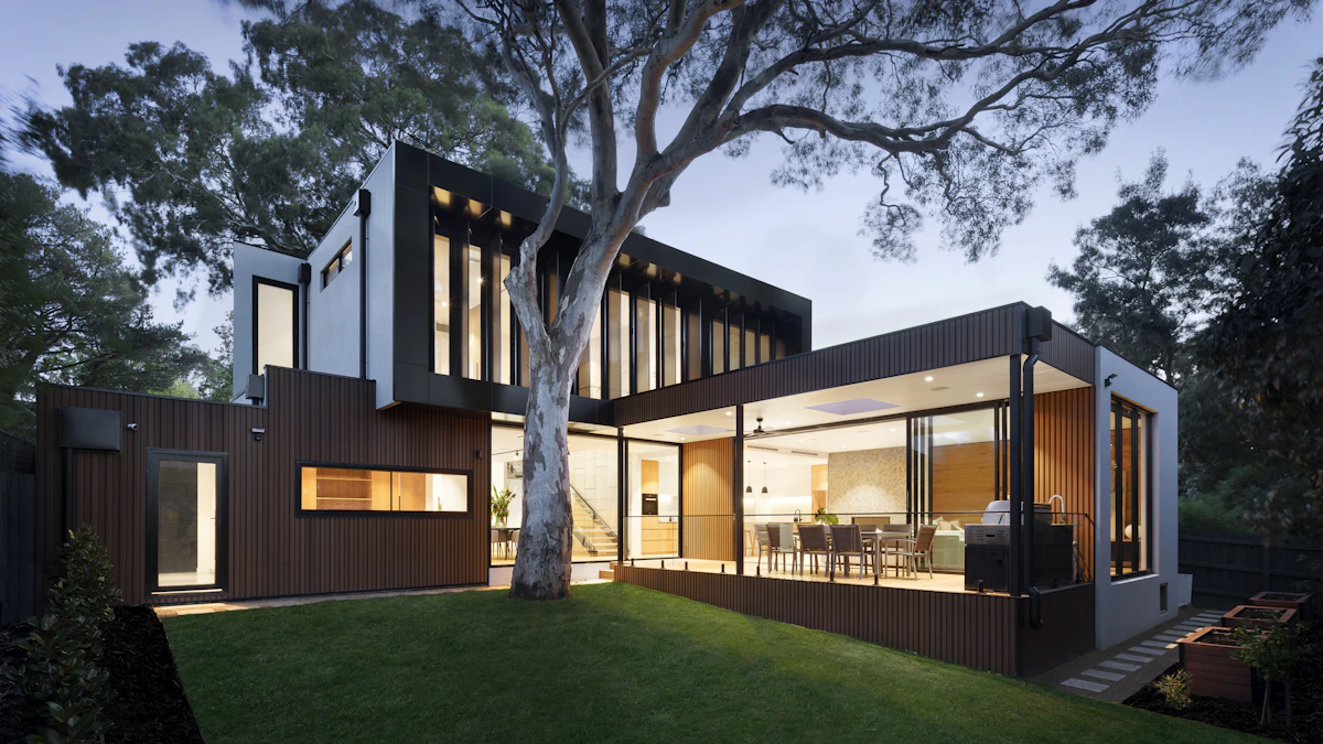 Bright open-plan living area after a home renovation